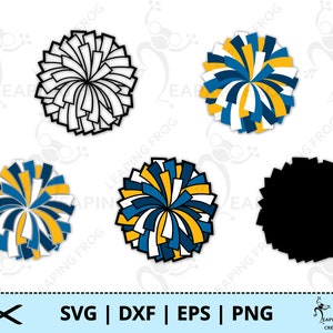 Pom Poms SVG. PNG.2Cricut cut & layered files, Sihouette, Sublimation, Print-to-cut, etc. Cheerleading, spirit, DXF, eps. Instant download!