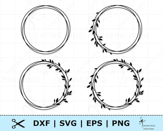 Rustic Laurel Wreath Svg Laurel Wreath SVG Round Circle Monogram Frame