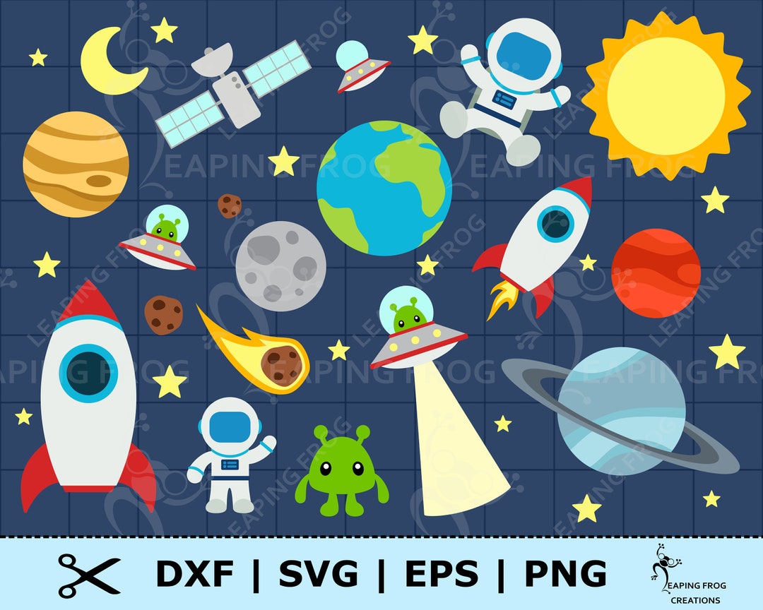 Space SVG. PNG. Cricut Cut, Layered Files. Silhouette Files. Planets