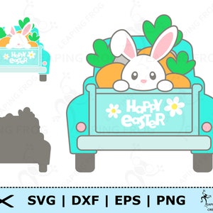 Oster LKW SVG. PNG. Cricut cut Dateien, geschichtet. Silhouette-Dateien. Sublimation. DXF, eps. Süßer, süßer Hase, süßes Kaninchen, sofort download!