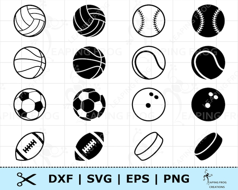 Sports Balls SVG PNG EPS dxf. Whole image & Layered files. Digital download, vector. Cricut cut files, Silhouette. Baseball svg Football svg image 1