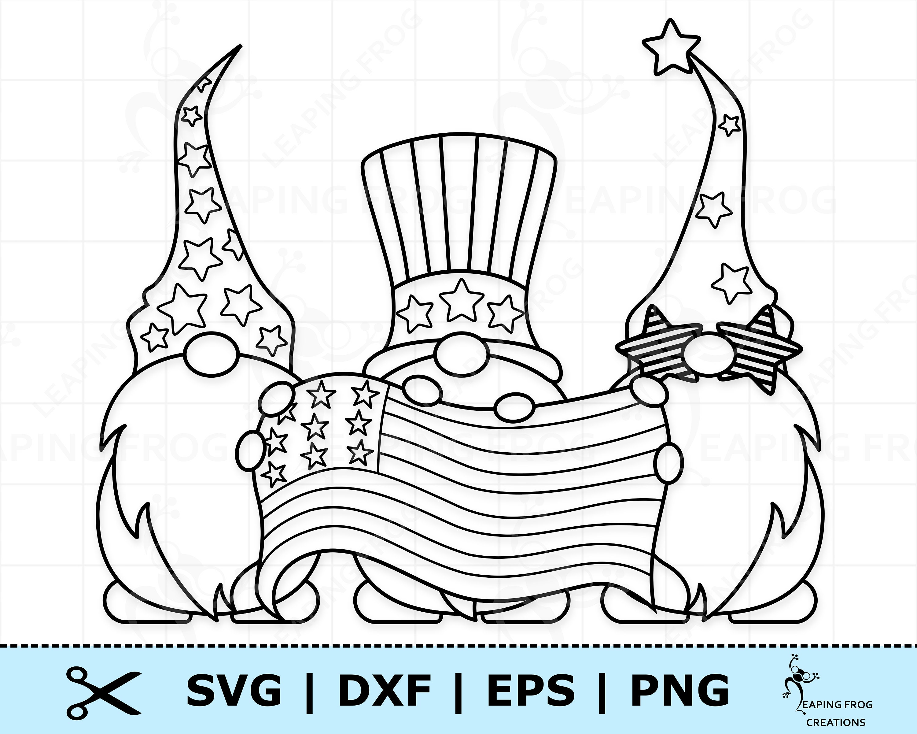 Fourth of July Gnomes SVG PNG. Cut Files Cricut Silhouette - Etsy Canada