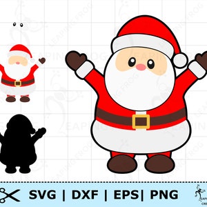 Papai Noel SVG. Papai Noel SVG. Arquivos de corte Cricut, arquivos em camadas. Silhueta. Clipart de Natal. png. dxf. eps. Papai Noel de corpo inteiro. Álbum de recortes.