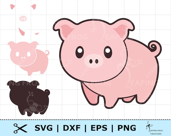 Download Cute Pig Svg Png Dxf Eps Whole Image And Layered Files Etsy