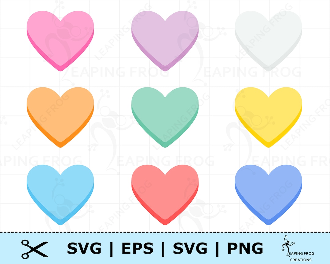 Blank Candy Hearts SVG, PNG. Cricut Cut Files, Silhouette Files ...