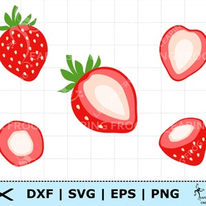 Fraise SVG. Fraises svg Clipart fraise. Fichiers de coupe Cricut, Silhouette. En couches. Fraise DXF. Fraise PNG. Fraise eps.