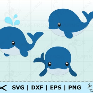 Whale SVG. Cricut cut files, layered. Silhouette files. Bundle, set. Baby whale, Blue, Gray, Cute! Ocean animals. Instant download.