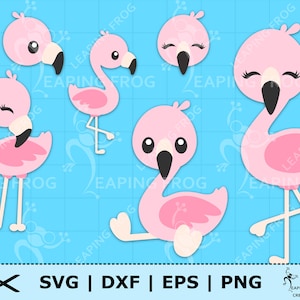 Flamingos SVG. Bündel, Set. Cricut Cut Dateien, geschichtet. Silhouette. PNG, DXF, eps. Mädchen, Junge, Baby. , Clipart. Sofortdownload!