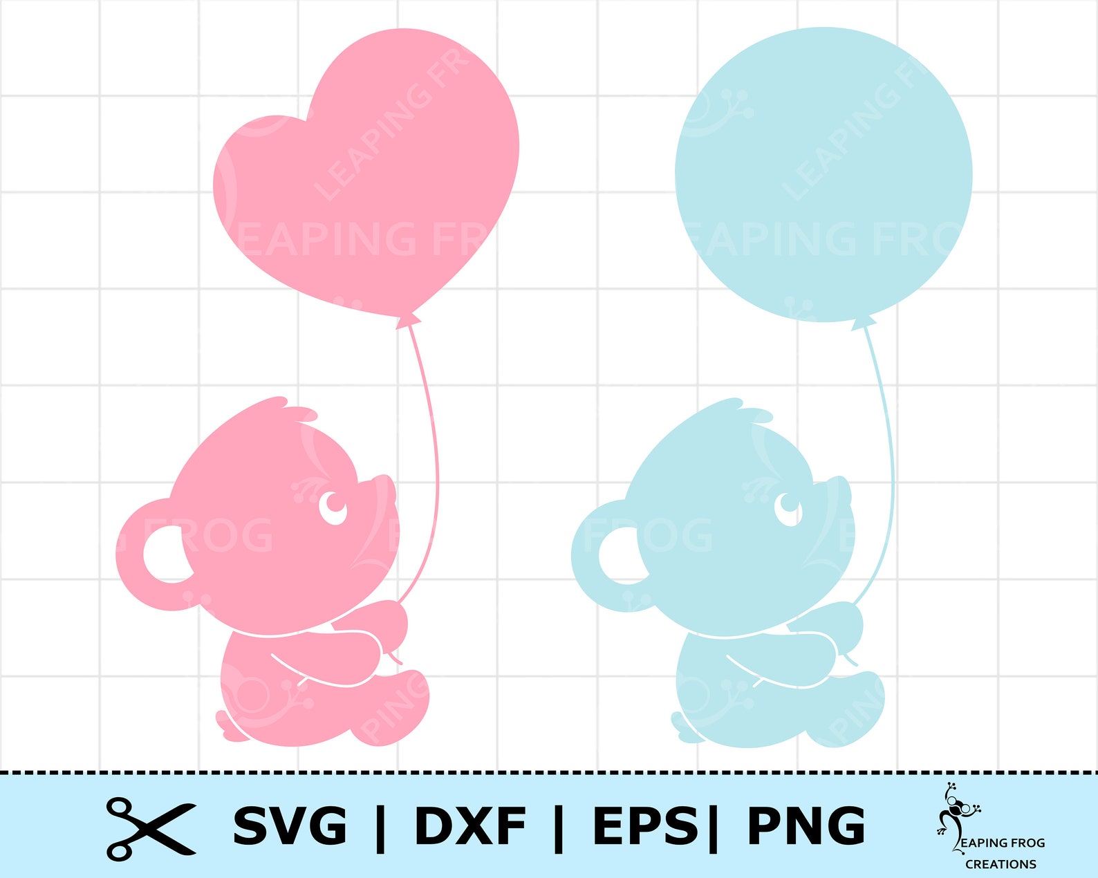 Baby Bear With Balloon SVG. Circut Cut Files, Silhouette. Teddy Bear ...