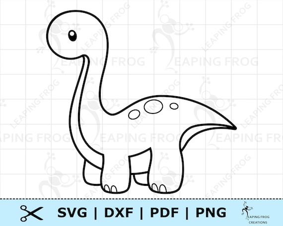 Download Cute Baby Dinosaur Svg Png Dxf Eps Brontosaurus Digital Etsy