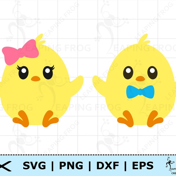 Chicks SVG. PNG. Easter. Cricut cut files, layered. Silhouette. Bundle, set. Baby, Cute, Animals, Boy, Girl. DXF, eps. Instant download.