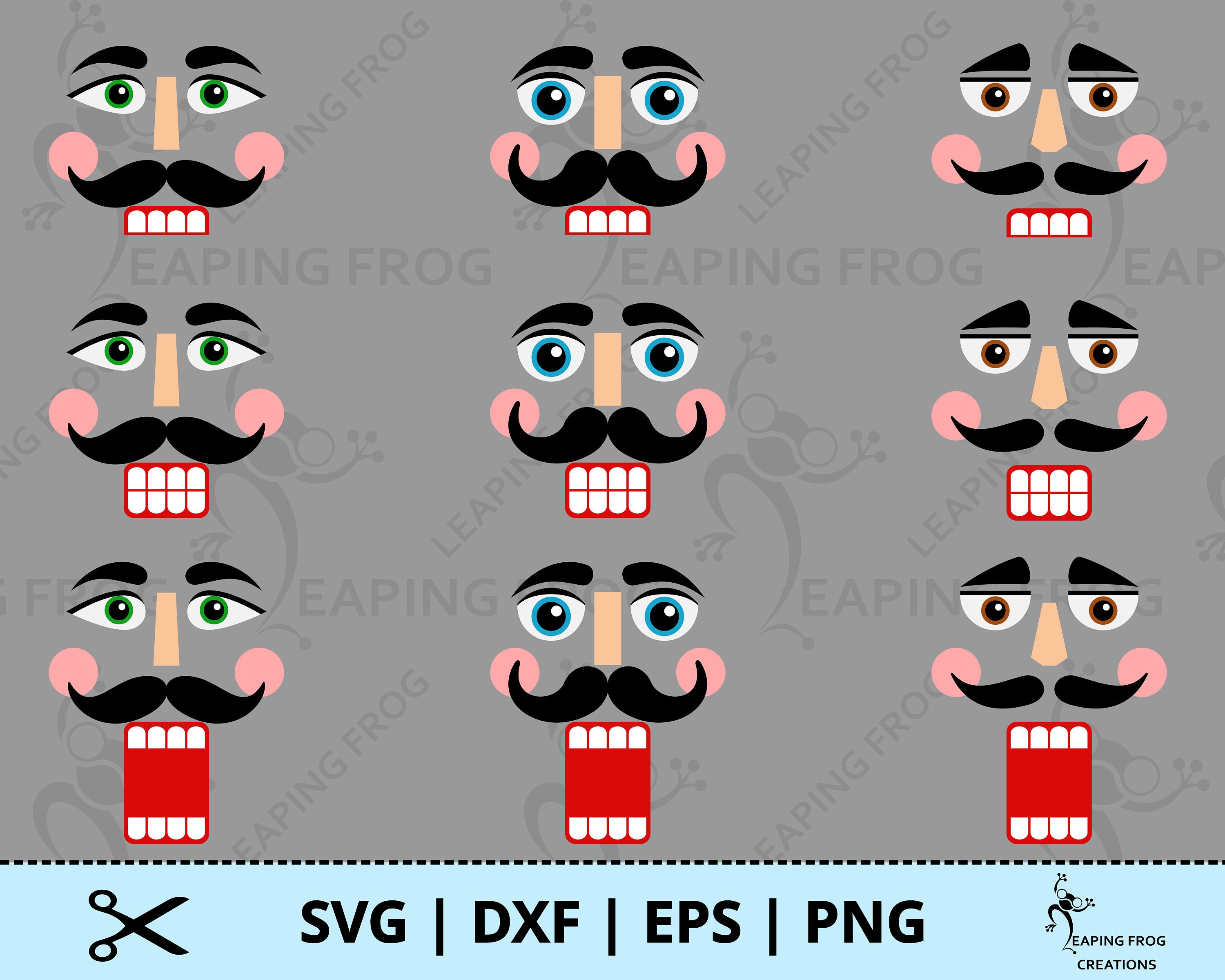 Nutcracker Faces SVG PNG Cricut Cut Files Silhouette Etsy