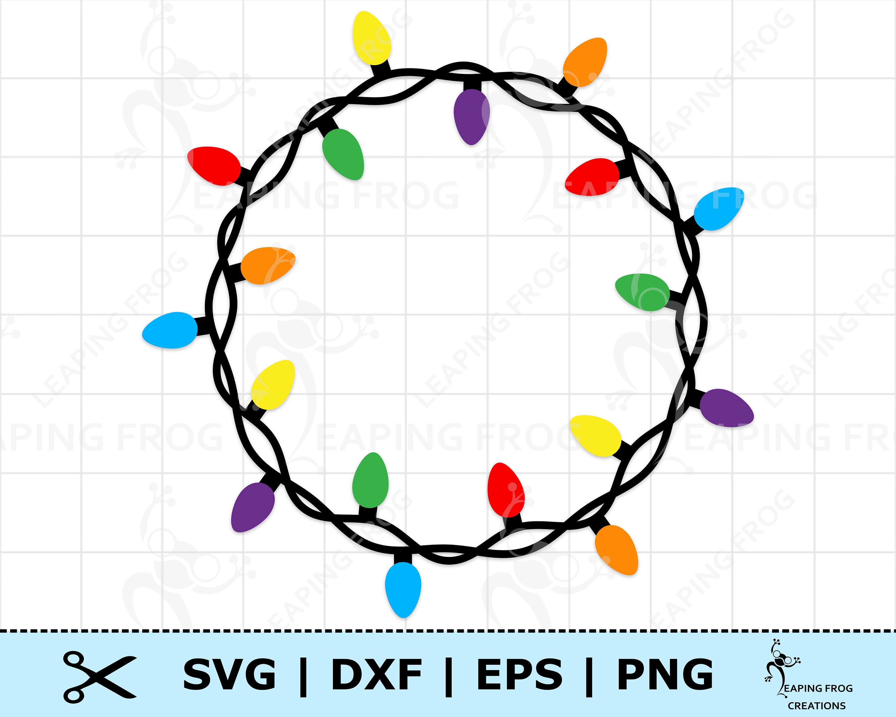 Christmas Lights Wreath SVG. PNG. Cricut Cut Files Silhouette Etsy