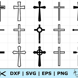Kreuz SVG. Cricut cut Dateien, Silhouette Dateien. Kreuze SVG. Outline, Schablone, schwarz, weiß, Printable Sofortiger Download. Osterkreuze.