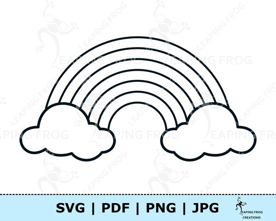 Rainbow coloring page SVG. Rainbow Coloring Page JPG. Rainbow | Etsy