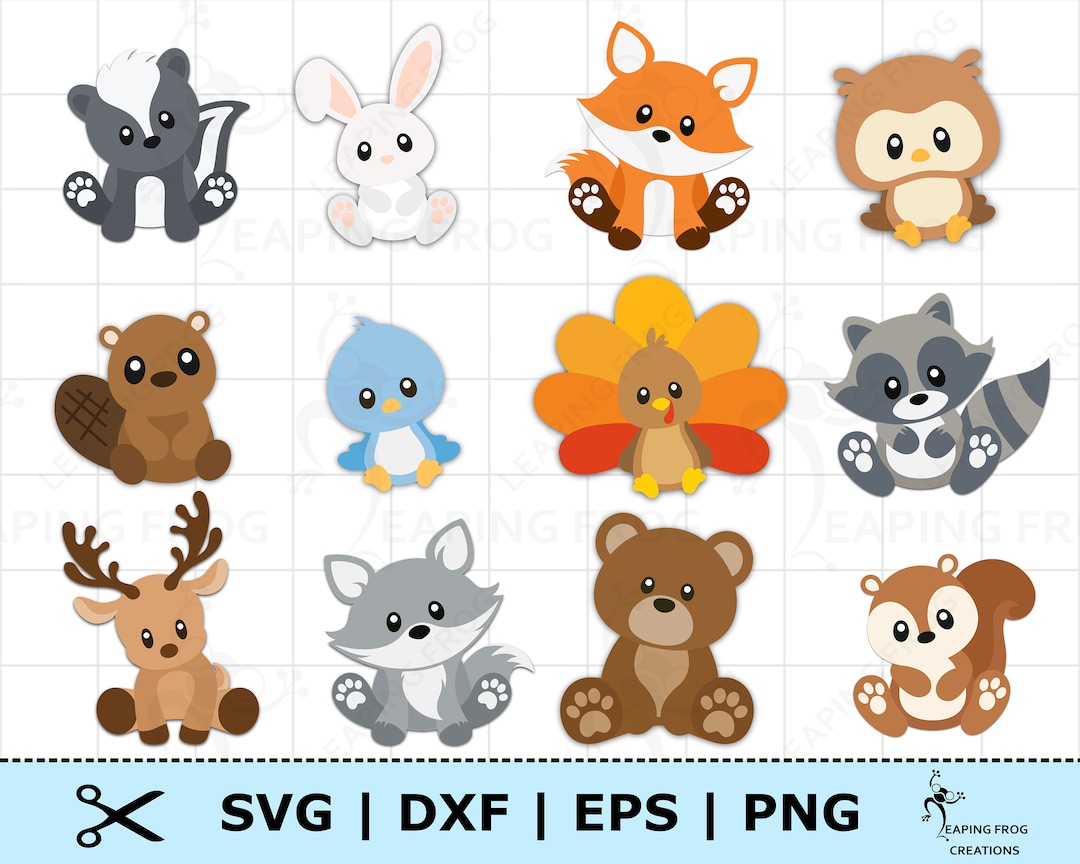 Woodland Animals SVG Set. Woodland Creatures SVG. Cricut Cut Files