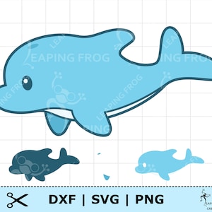 Süßer Delfin SVG PNG DXF. Digitaler Download. Cricut, Silhouette geschnitten Dateien. Cartoon Delfin Clipart. Toll fürs Kinderzimmer. Geschichtet