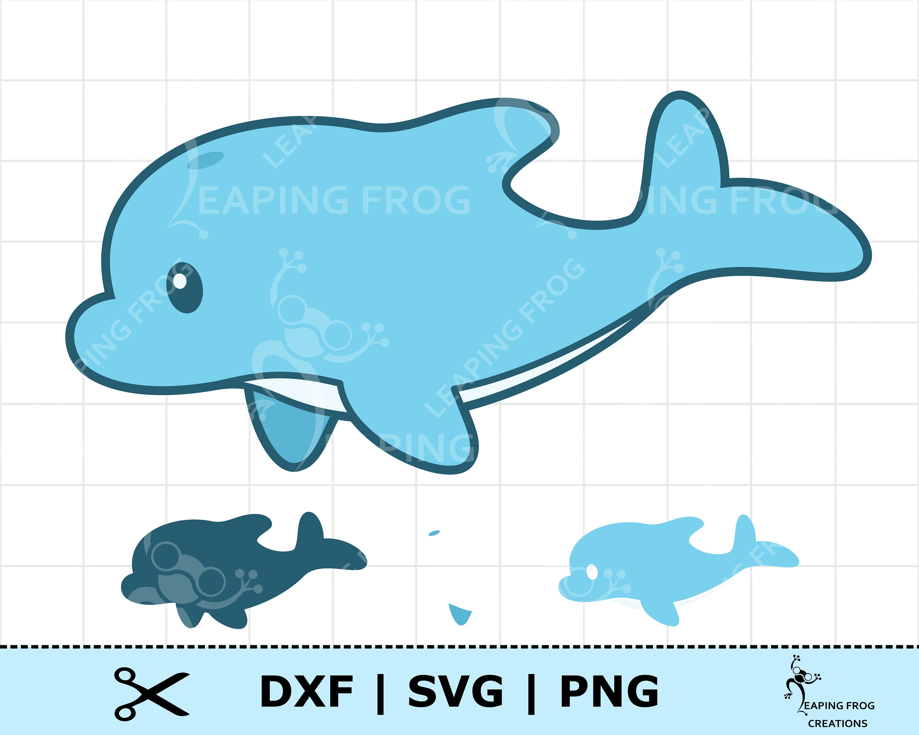 Cute Dolphin SVG PNG DXF. Digital Download. Cricut Silhouette - Etsy