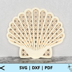 Rattan Seashell SVG. For laser, Glowforge, etc. DXF, PDF. Shell, Ocean, Sea, Beach decor. Cut, layered file. Cute! Instant download!