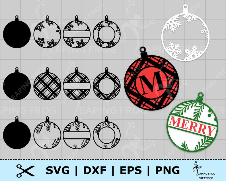 Download Christmas Ornament Svg Cricut Cut Files Layered Silhouette Etsy
