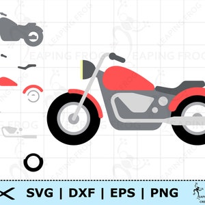 Motocicletta SVG. PNG. Veicoli. File tagliati e stratificati Cricut. File di sagoma. Rosso nero. Corse, moto, DXF, eps. Download istantaneo!