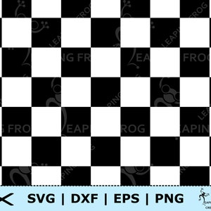 Schaakbord-SVG. Naadloos! Geruit, geruit patroon. Cricut gesneden bestanden, silhouetbestanden. Zwart wit. PNG, DXF, eps. Digitale afbeelding.