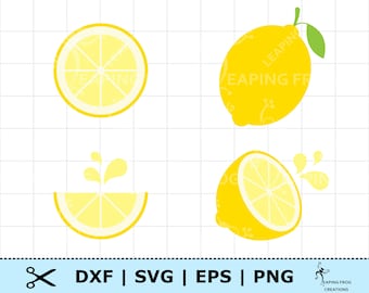 Zitrone SVG. Cricut Dateien, Silhouette. Dateien mit Ebenen. Zitronen DXF. EPS png.Lemonade svg. Obst svg. Obstscheiben svg. Zitronen-clipart.
