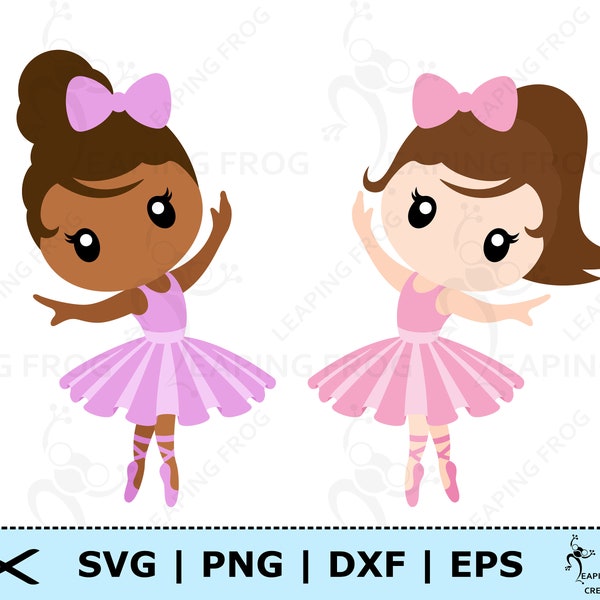 Ballerina SVG. PNG.  Multiple versions! Cricut cut files, layered. Silhouette files. Cute, dancer, tutu. DXF, eps. Instant download