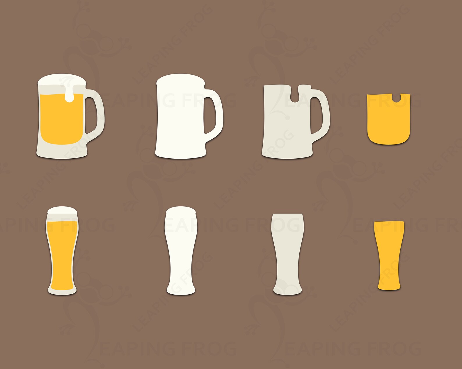 Beer Mugs SVG. Cricut Cut, Layered Files, Silhouette, & Cameo. Instant ...