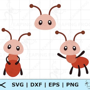 Fourmis SVG. PNG. Fichiers de coupe Cricut, Silhouette. Fichiers superposés. Mignon ! Lot, ensemble. Insectes, punaises. Téléchargement instantané. DXF, eps. Clipart, vecteur.