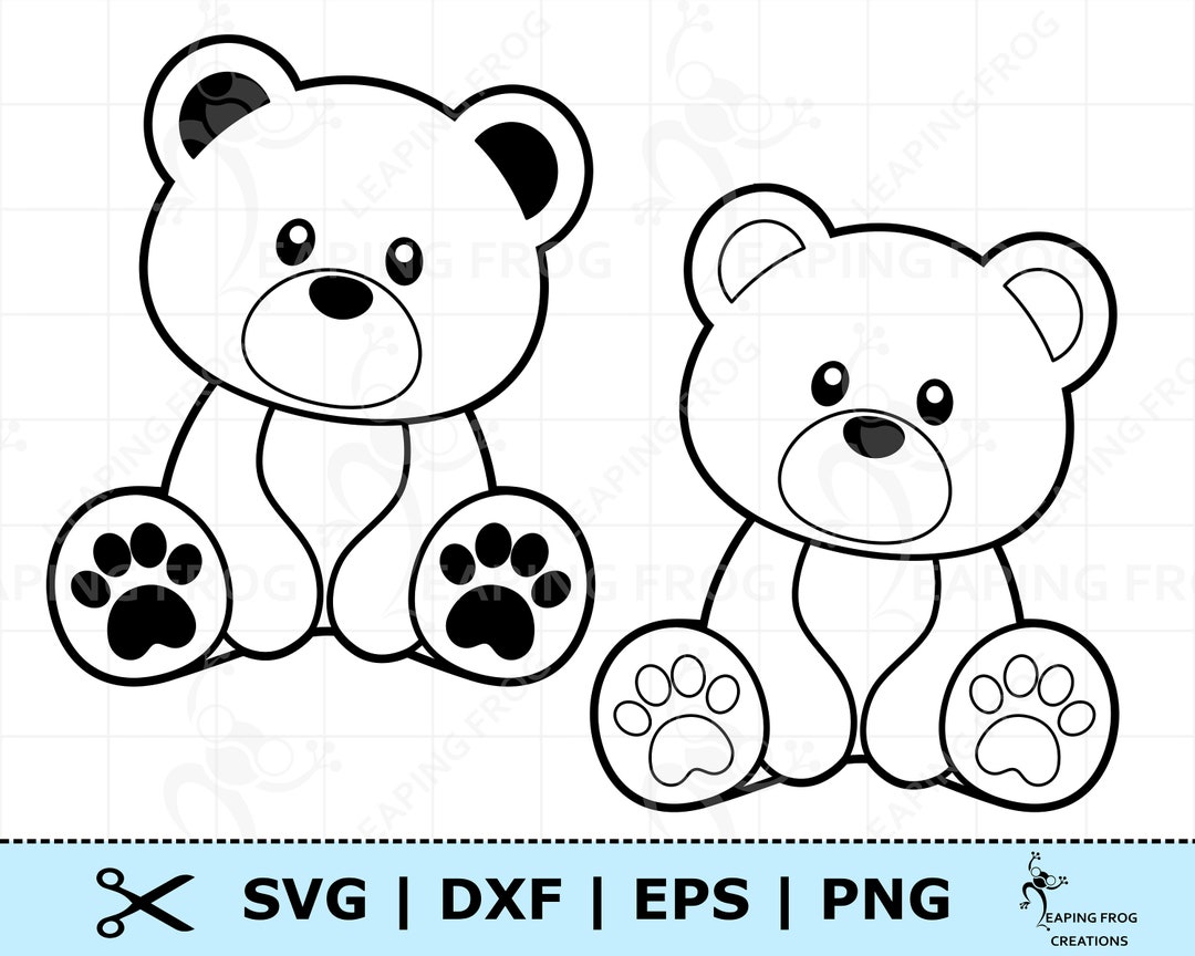 Split Teddy Bear SVG, PNG, DXF Digital Files Include - Crella