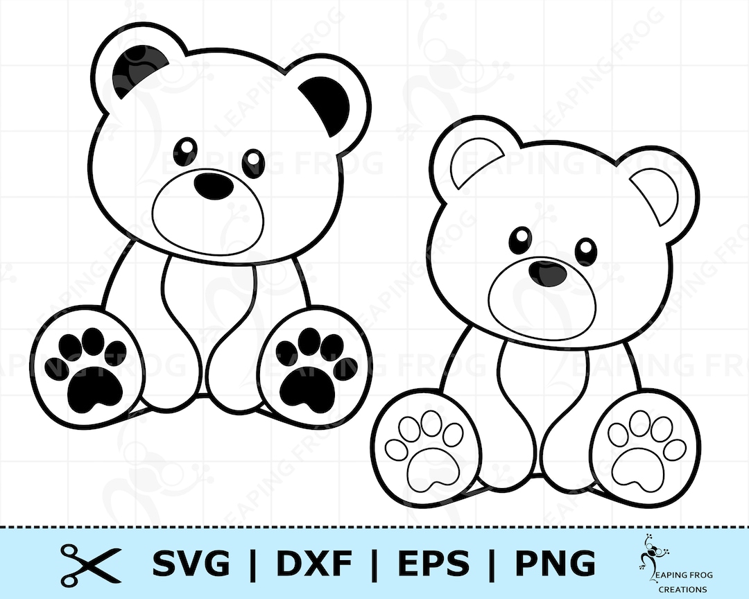 Split Teddy Bear SVG, PNG, DXF Digital Files Include - Crella