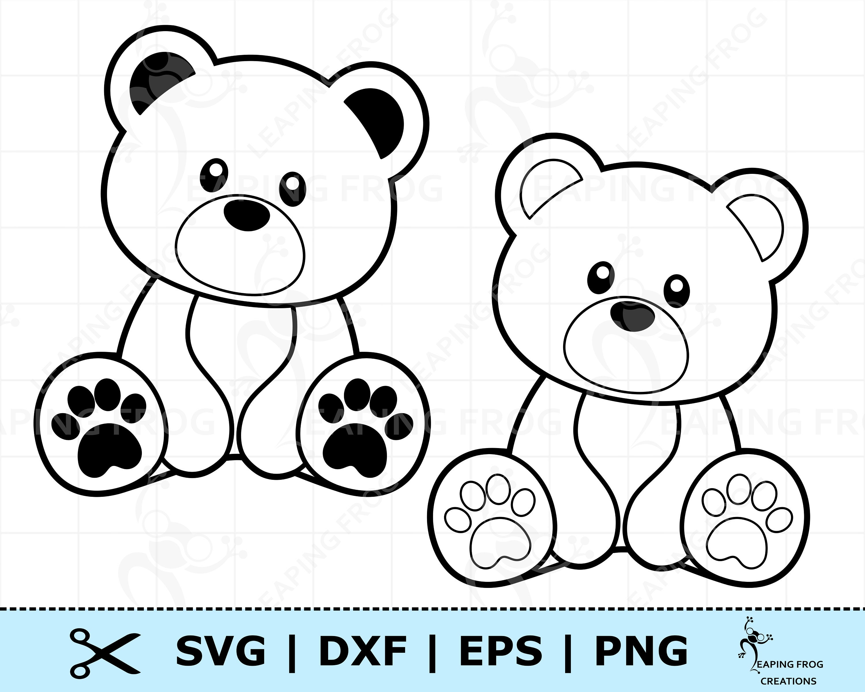 Teddy Bear SVG. PNG . Beary Cute. Cricut Cut Files, Silhouette. Great for  onesies, shirts. Zoo animals. Instant download Cute Baby Bear.