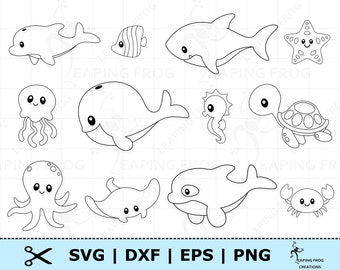 Sea Animal Svg Etsy