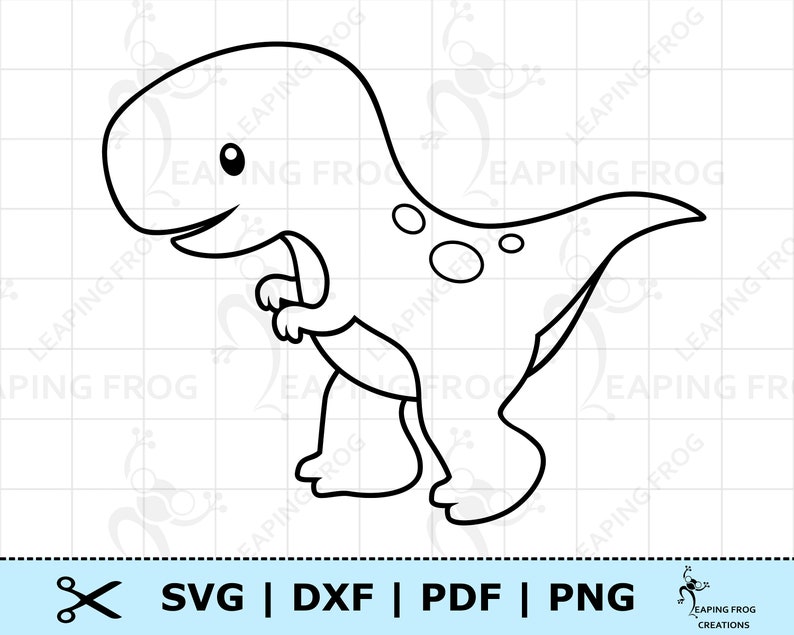 Download Cute Baby Dinosaur SVG PNG DXF eps. T-Rex Digital download ...