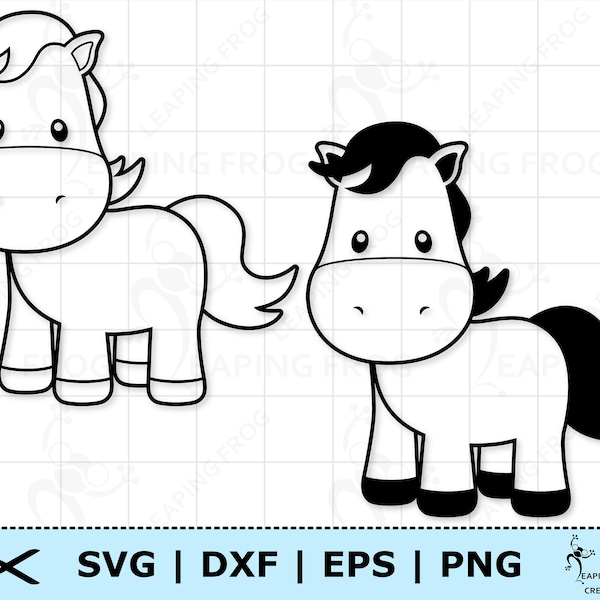 Niedliches Baby Pferd SVG. Cricut Cut Dateien, Silhouette Dateien. Baby-Pferd png. Baby Pferd dxf. Pferde-Schnittdatein svg. Baby Pferd Clipart.