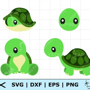 Schildkröte SVG. Cricut cut Dateien, geschichtet. Silhouette. Bündel, Set. DXF, PNG, eps. Cartoon, Niedlich, Grün, Sofort download!