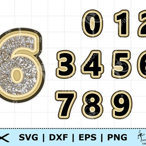 Números en capas SVG. PNG. Archivos de corte cricut, archivos Silhouette. Topper de pastel de cumpleaños, cupcakes. Eps DXF. ¡Descarga instantánea!
