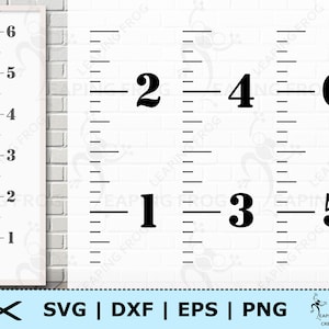 Wachstumstabelle SVG. PNG. Cricut cut Dateien, Silhouette Dateien. Wand Lineal. Markierungen, Ticks, Zahlen. DXF, eps. Sofort Download.