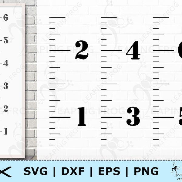 Wachstumstabelle SVG. PNG. Cricut cut Dateien, Silhouette Dateien. Wand Lineal. Markierungen, Ticks, Zahlen. DXF, eps. Sofort Download.