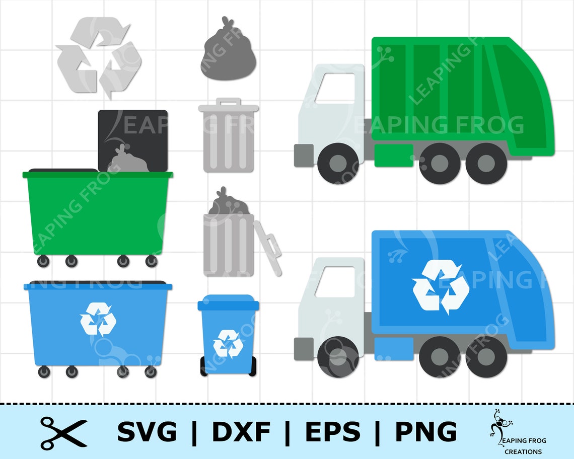 Garbage Trucks SVG. PNG. Recycling Set Bundle. Cricut Cut Etsy