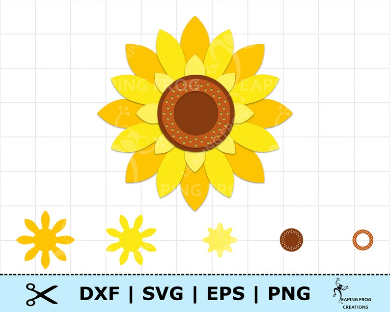 Sunflower SVG. PNG. Cricut Cut Files, Layered Files. Silhouette Files ...