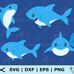 Tiburón SVG. PNG. Archivos de corte Cricut, en capas. Archivos de silueta. Paquete, conjunto. Tiburón bebé, Animales del océano, Decoración de guardería, Descarga instantánea.