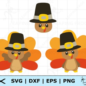 Turkey PNG. SVG. 3 versions! Cricut cut, layered files. Silhouette files. Bundle, set. DXF, eps Thanksgiving, Pilgrim hat, Instant download!