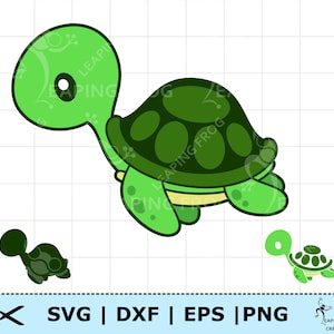 Cute Turtle SVG PNG DXF. Pobieranie cyfrowe. Cricut, pliki Silhouette Cut. Kreskówkowy żółw morski. Świetny do pokoju dziecięcego lub baby shower. Clipart.