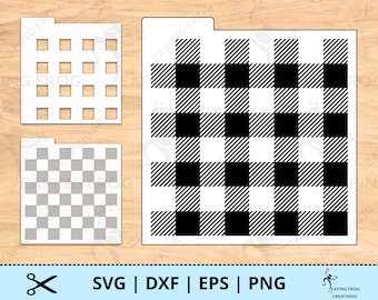 Buffalo Plaid Cookie Stencil. SVG. PNG. Cricut cut files.  Created specifically for stencils. Instant download!
