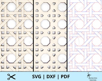 Rattan Pattern SVG. Seamless! For laser, Glowforge, etc. DXF, PDF. Basket weave, texture, cut files. Instant download!