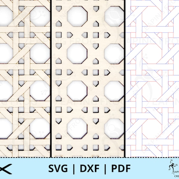 Rotin motif SVG. Sans couture ! Pour laser, Glowforge, etc. DXF, PDF. Tissage, texture, fichiers coupés. Téléchargement instantané !