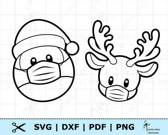 Download Santa Wearing Face Mask Svg Rudolph Wearing Face Mask Santa Etsy
