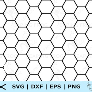 Puede incluir: Patrón de panal de abeja en blanco y negro. El patrón está formado por hexágonos repetidos.